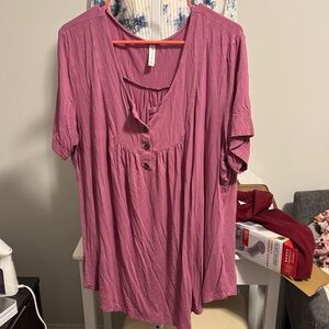 Elegant Short Sleeve Top in Mauve